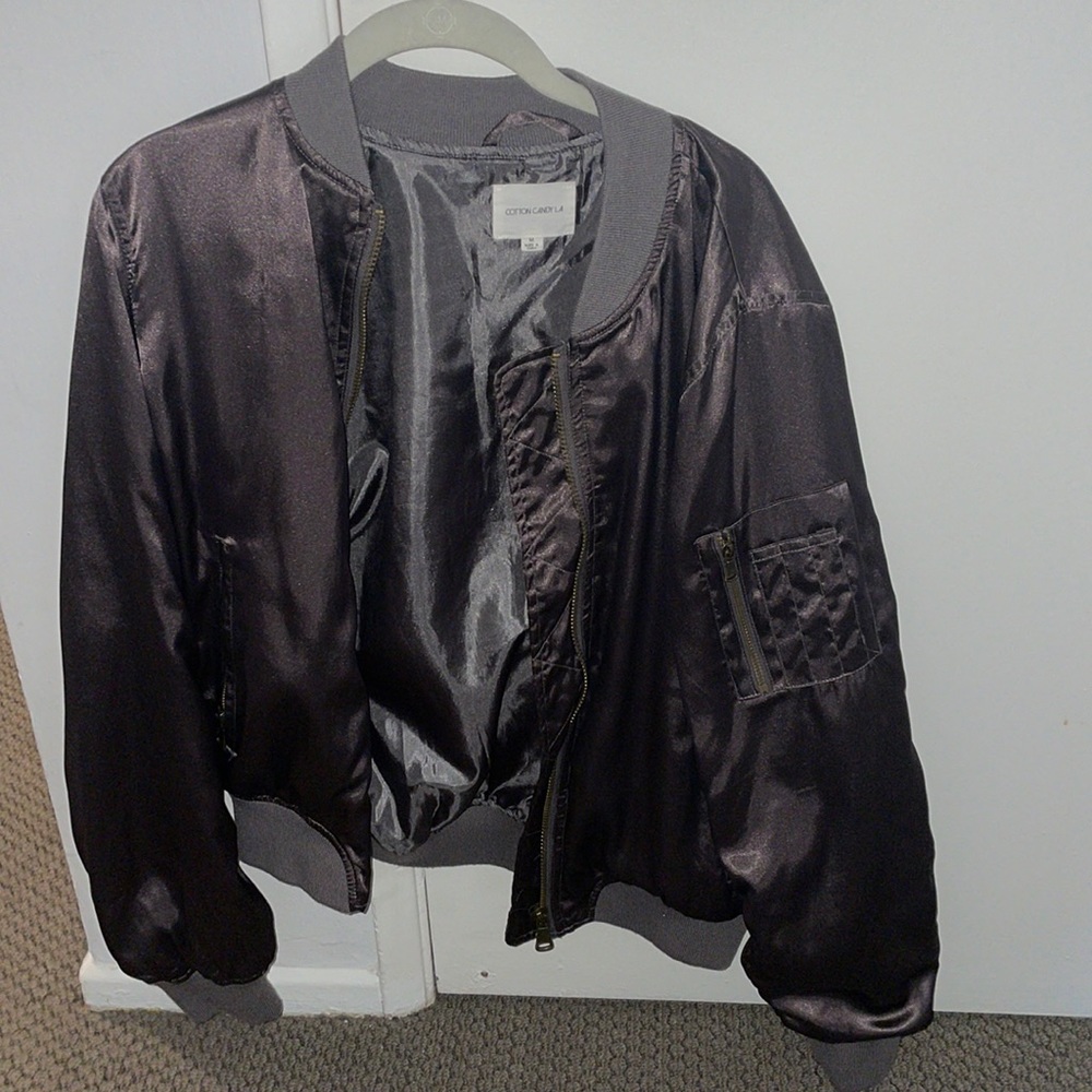 Dark purple bomber jacket